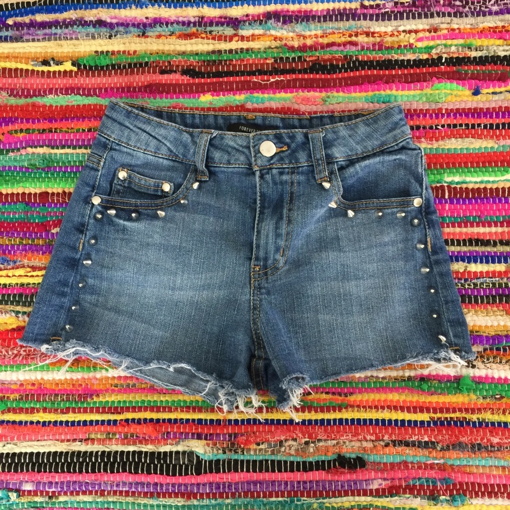 Forever 21 Denim/Jean Studded Shorts